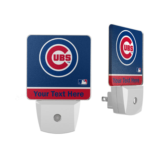 Chicago Cubs Personalized Endzone Solid Night Light 2-Pack