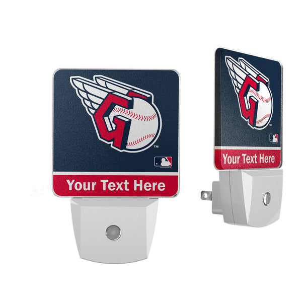 Cleveland Guardians Personalized Endzone Solid Night Light 2-Pack