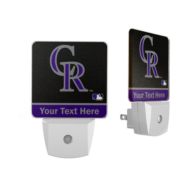 Colorado Rockies Personalized Endzone Solid Night Light 2-Pack