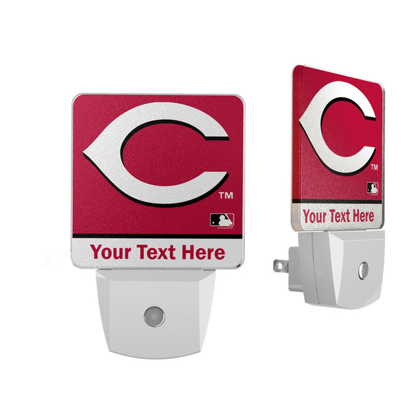 Cincinnati Reds Personalized Endzone Solid Night Light 2-Pack