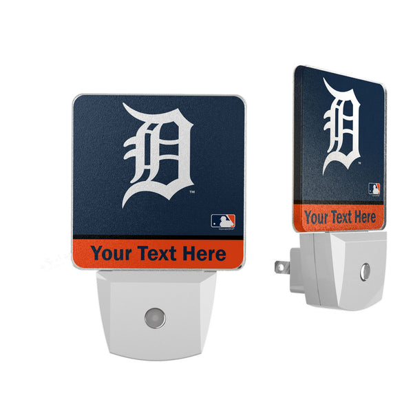 Detroit Tigers Personalized Endzone Solid Night Light 2-Pack