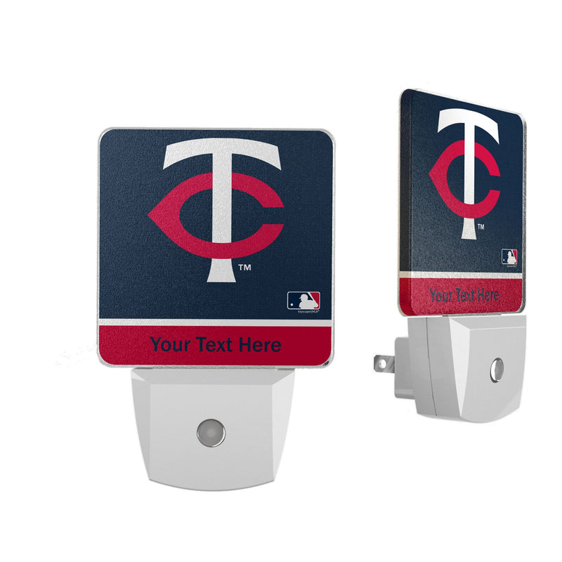 Minnesota Twins Personalized Endzone Solid Night Light 2-Pack