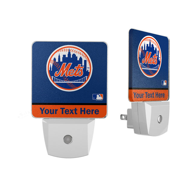 New York Mets Personalized Endzone Solid Night Light 2-Pack