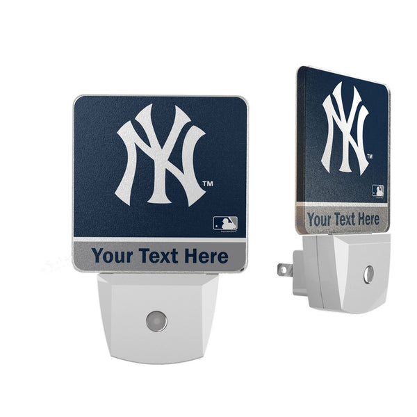 New York Yankees Personalized Endzone Solid Night Light 2-Pack