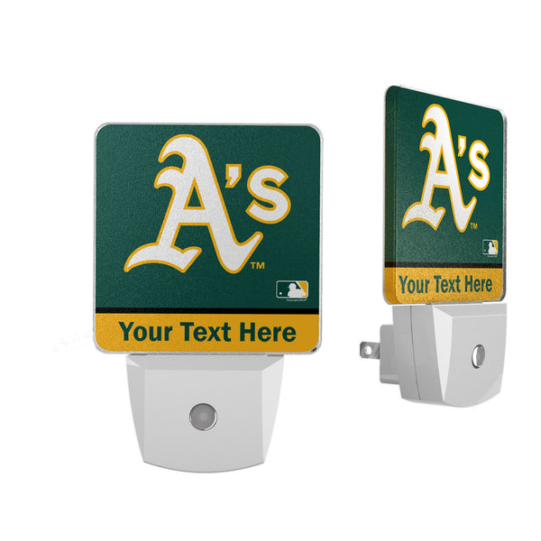 Oakland Athletics Personalized Endzone Solid Night Light 2-Pack