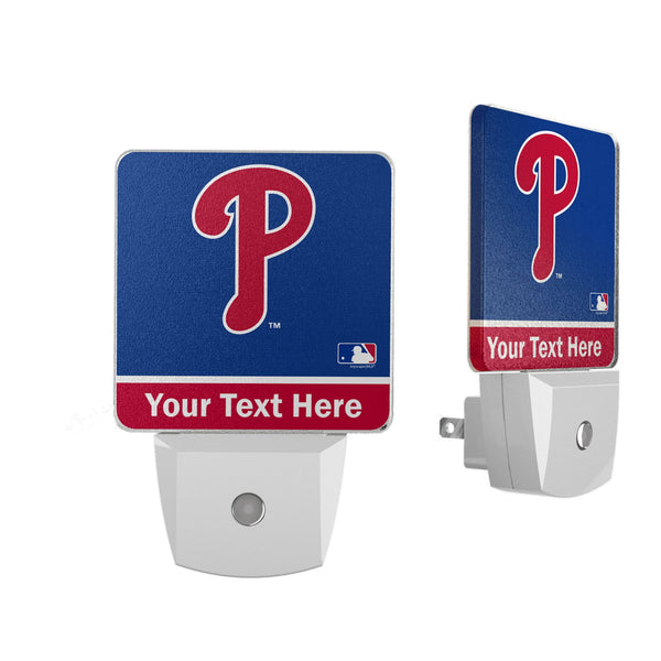 Philadelphia Phillies Personalized Endzone Solid Night Light 2-Pack