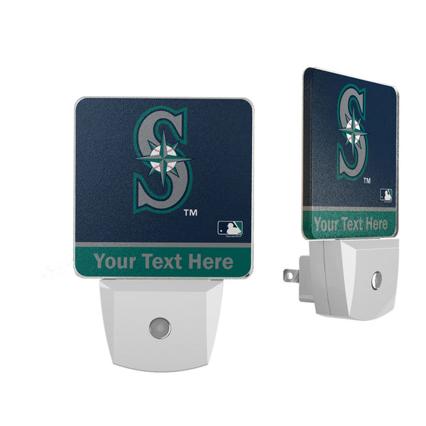 Seattle Mariners Personalized Endzone Solid Night Light 2-Pack