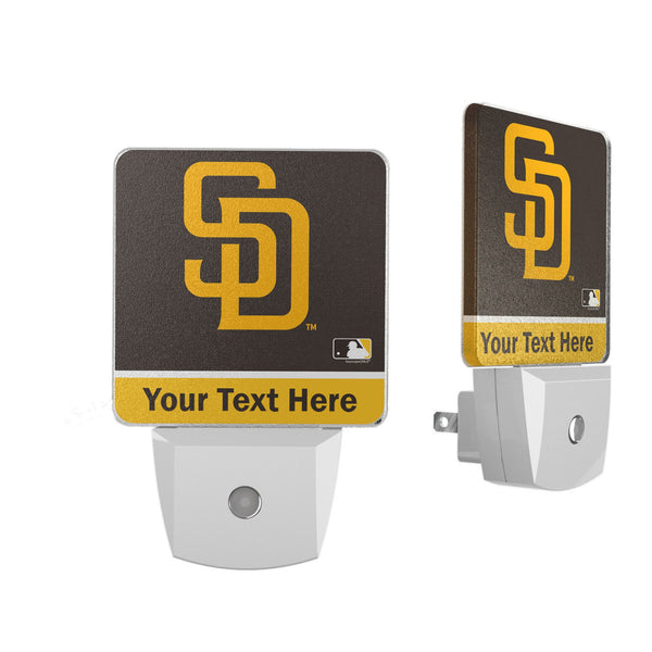 San Diego Padres Personalized Endzone Solid Night Light 2-Pack