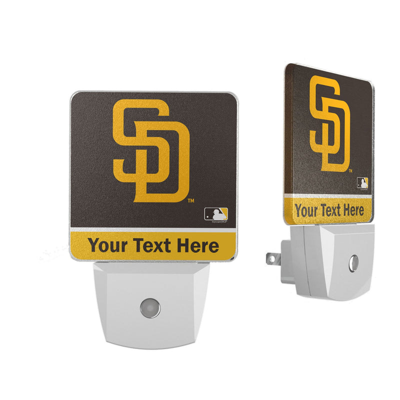 San Diego Padres Personalized Endzone Solid Night Light 2-Pack