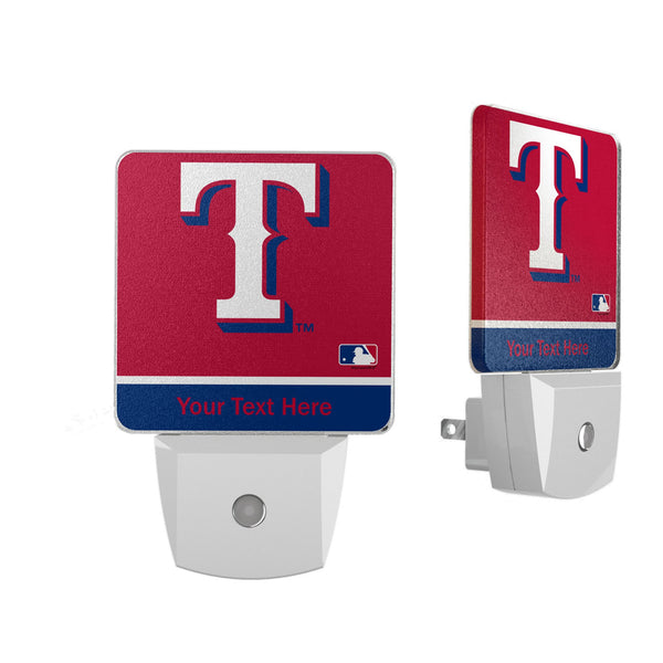 Texas Rangers Personalized Endzone Solid Night Light 2-Pack