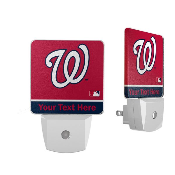Washington Nationals Personalized Endzone Solid Night Light 2-Pack