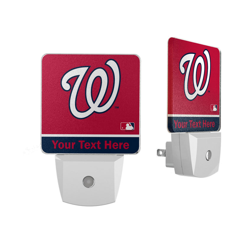 Washington Nationals Personalized Endzone Solid Night Light 2-Pack