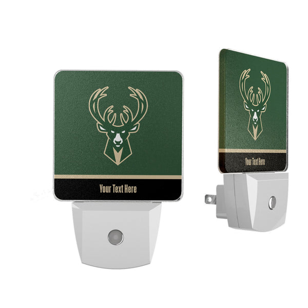 Milwaukee Bucks Personalized Endzone Solid Night Light 2-Pack