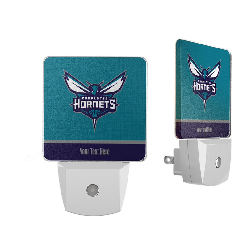 Charlotte Hornets Personalized Endzone Solid Night Light 2-Pack