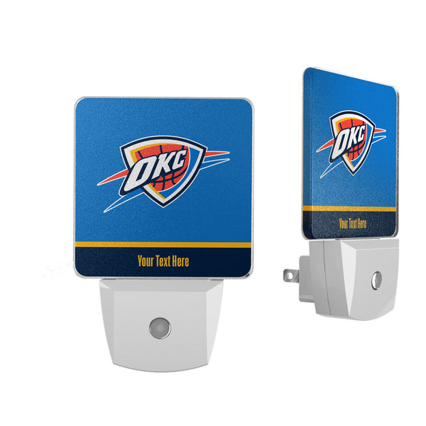 Oklahoma City Thunder Personalized Endzone Solid Night Light 2-Pack