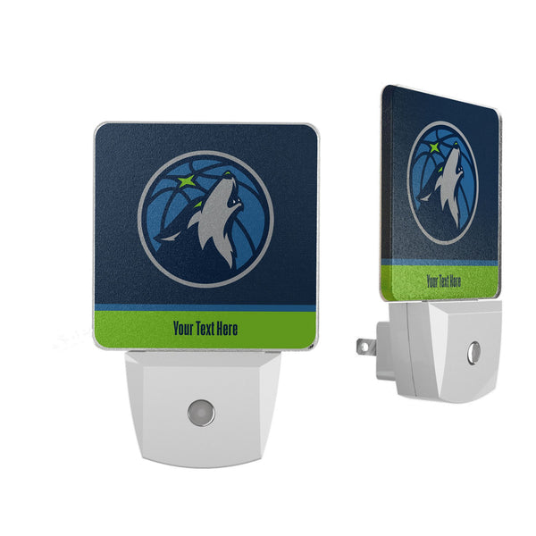 Minnesota Timberwolves Personalized Endzone Solid Night Light 2-Pack