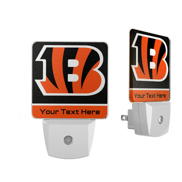 Cincinnati Bengals Personalized Endzone Solid Night Light 2-Pack