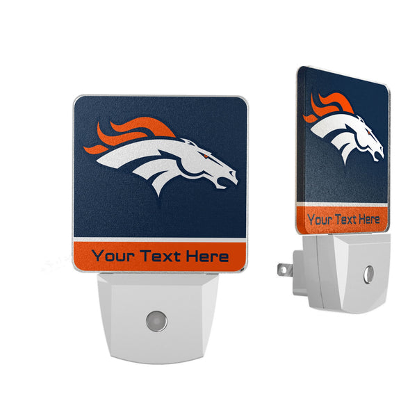 Denver Broncos Personalized Endzone Solid Night Light 2-Pack