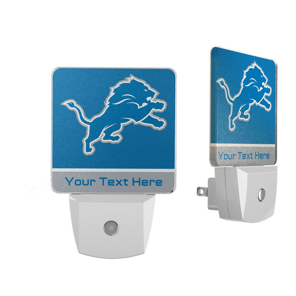 Detroit Lions Personalized Endzone Solid Night Light 2-Pack