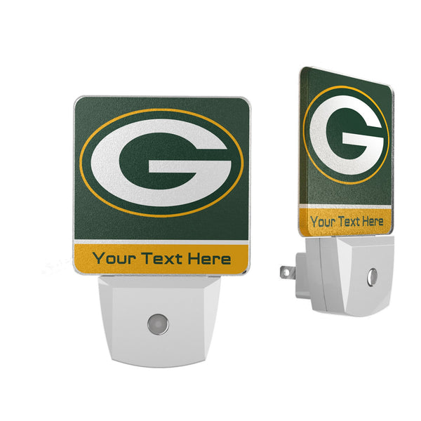 Green Bay Packers Personalized Endzone Solid Night Light 2-Pack