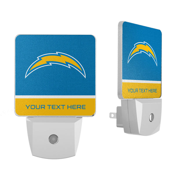 Los Angeles Chargers Personalized Endzone Solid Night Light 2-Pack