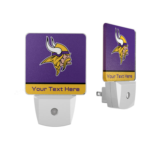 Minnesota Vikings Personalized Endzone Solid Night Light 2-Pack