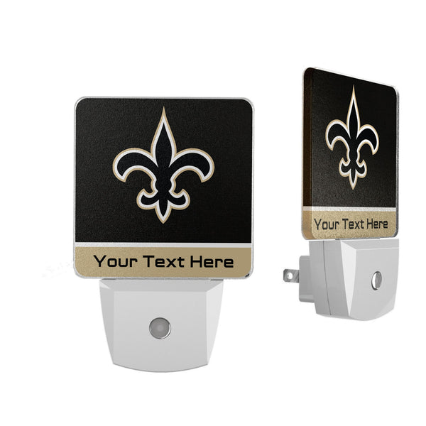 New Orleans Saints Personalized Endzone Solid Night Light 2-Pack