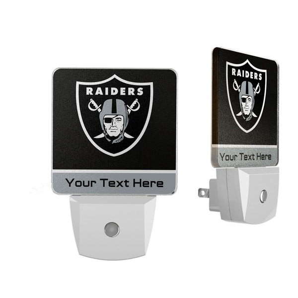 Las Vegas Raiders Personalized Endzone Solid Night Light 2-Pack