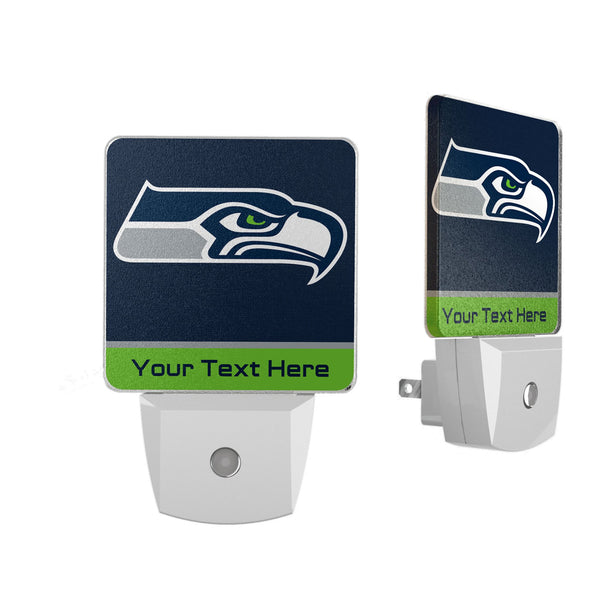 Seattle Seahawks Personalized Endzone Solid Night Light 2-Pack