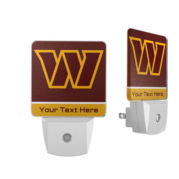 Washington Commanders Personalized Endzone Solid Night Light 2-Pack