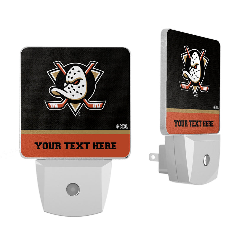Anaheim Ducks Personalized Endzone Solid Night Light 2-Pack