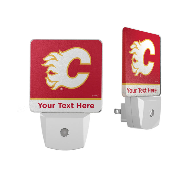 Calgary Flames Personalized Endzone Solid Night Light 2-Pack