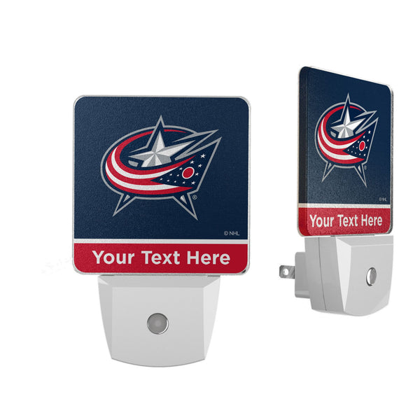 Columbus Blue Jackets Personalized Endzone Solid Night Light 2-Pack