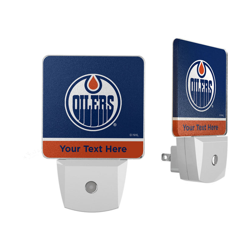 Edmonton Oilers Personalized Endzone Solid Night Light 2-Pack