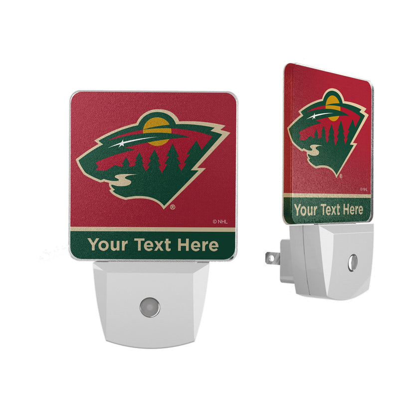 Minnesota Wild Personalized Endzone Solid Night Light 2-Pack
