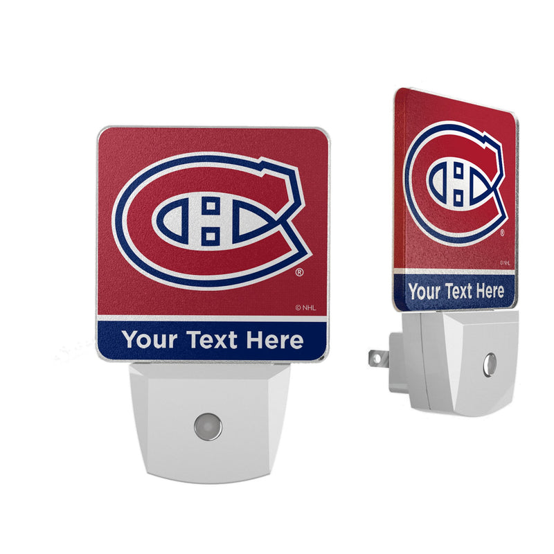 Montreal Canadiens Personalized Endzone Solid Night Light 2-Pack