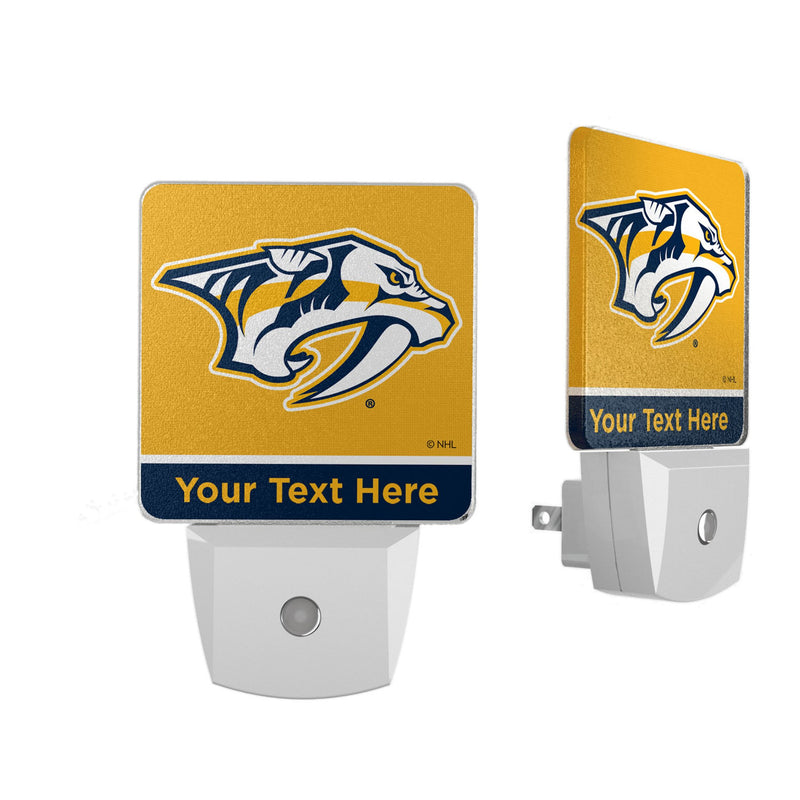 Nashville Predators Personalized Endzone Solid Night Light 2-Pack