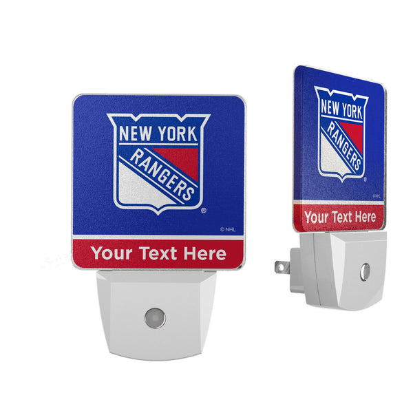 New York Rangers Personalized Endzone Solid Night Light 2-Pack