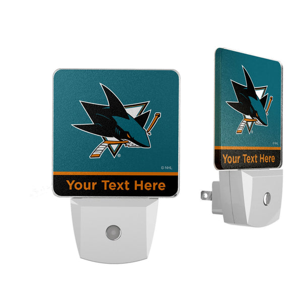San Jose Sharks Personalized Endzone Solid Night Light 2-Pack