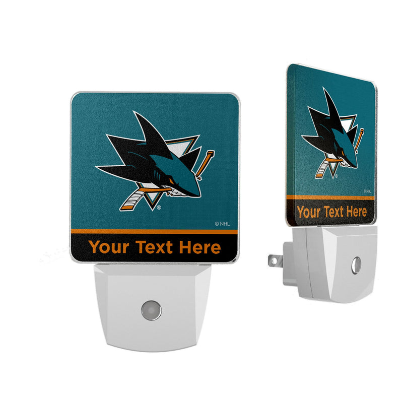 San Jose Sharks Personalized Endzone Solid Night Light 2-Pack