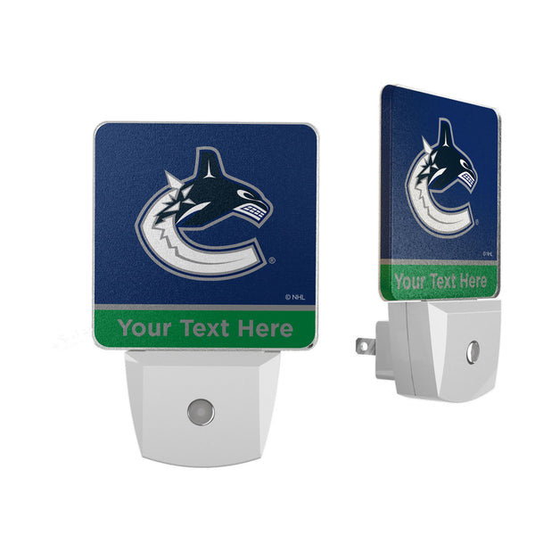 Vancouver Canucks Personalized Endzone Solid Night Light 2-Pack