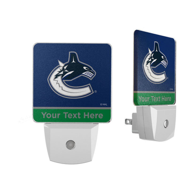 Vancouver Canucks Personalized Endzone Solid Night Light 2-Pack