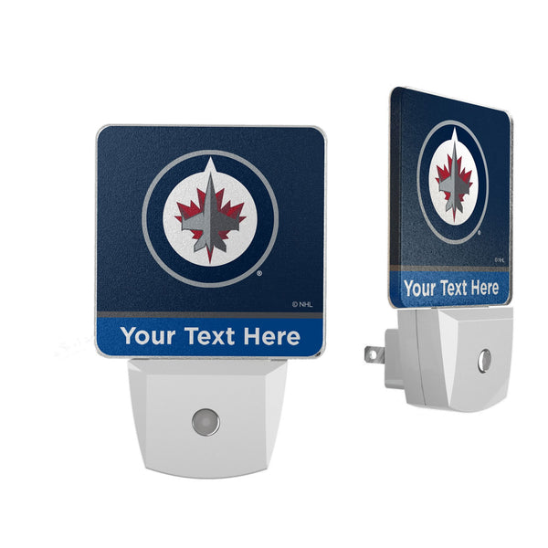 Winnipeg Jets Personalized Endzone Solid Night Light 2-Pack