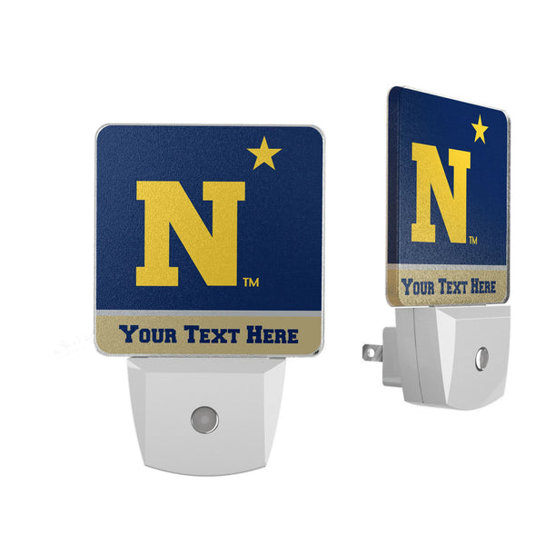 United State Naval Academy Midshipmen Personalized Endzone Solid Night Light 2-Pack