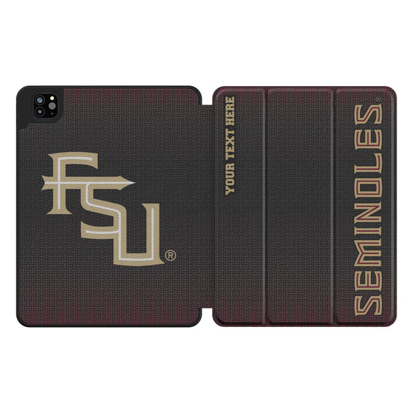 Florida State University Seminoles Athletic Wordmark Personalized Linen iPad Tablet Case for Apple iPad