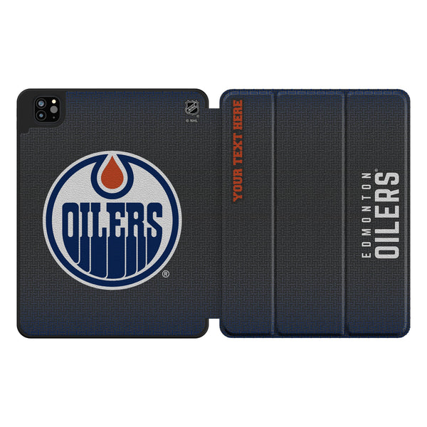Edmonton Oilers Personalized Linen iPad Tablet Case for Apple iPad