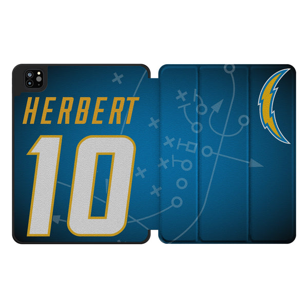 Justin Herbert Los Angeles Chargers 10 Ready iPad Tablet Case for Apple iPad