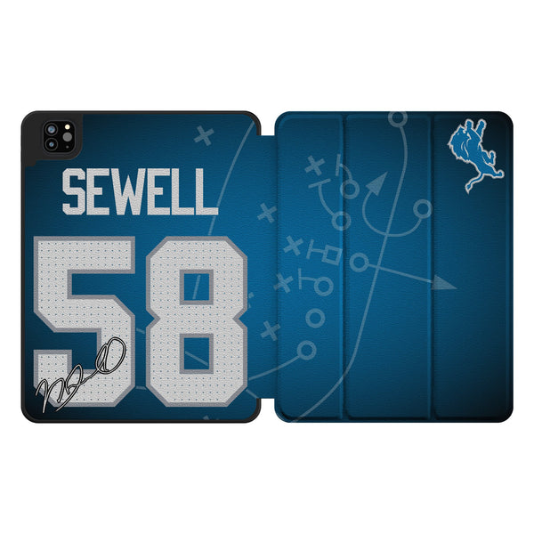Penei Sewell Detroit Lions 58 Ready iPad Tablet Case for Apple iPad