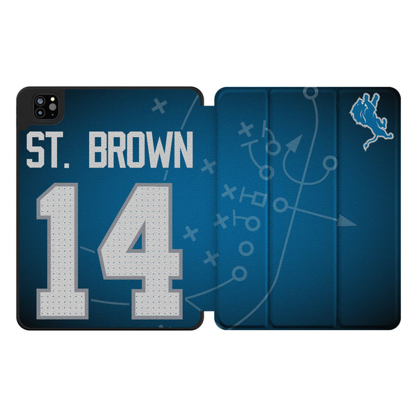 Amon-Ra St. Brown Detroit Lions 14 Ready iPad Tablet Case for Apple iPad