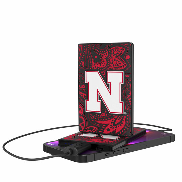 University of Nebraska Huskers Block N Paisley 2500mAh Credit Card Powerbank